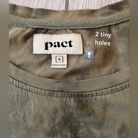 Pact Women Size Small Green Tie-Dye T-Shirt Dress Tie Waist 100% Organic Cotton - Picture 7 of 11